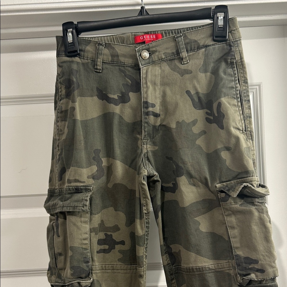 GUESS Men's/Unisex Green and Brown Cargo Pants
